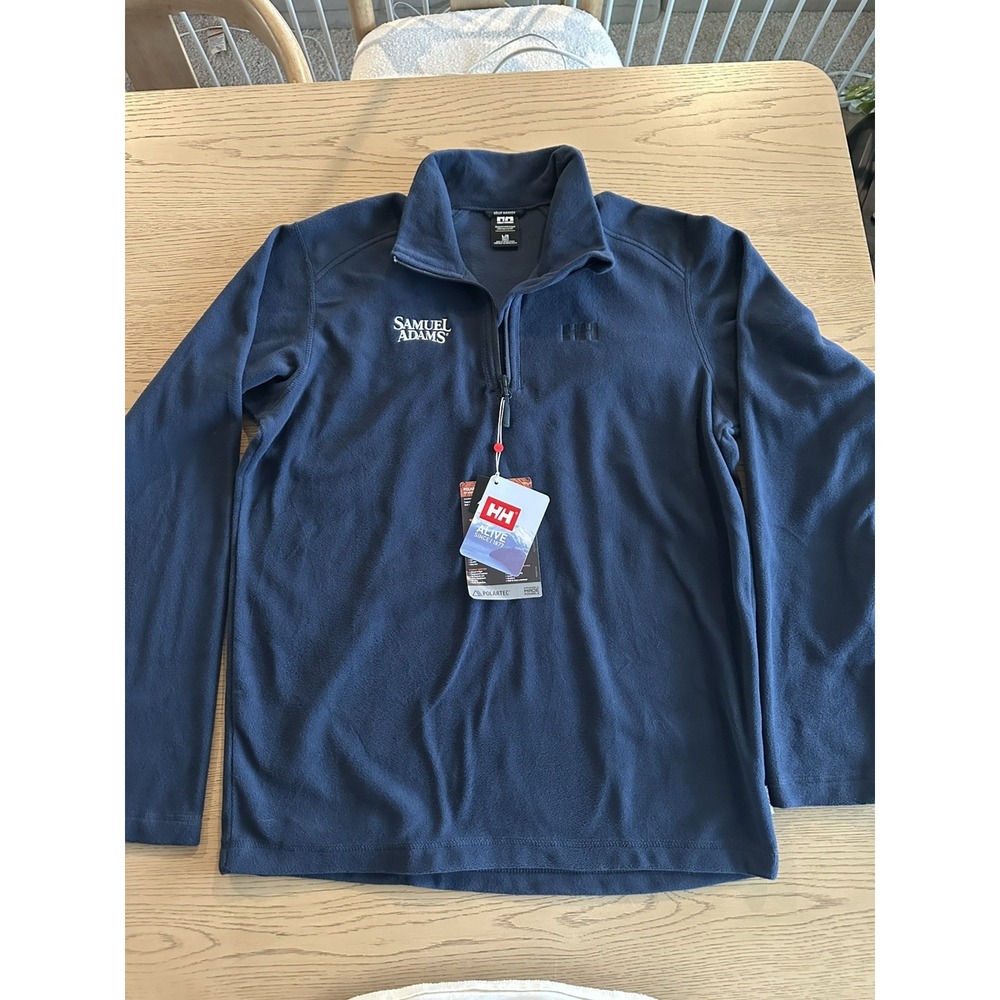 NWT Helly Hansen Daybreaker 1/2 Zip Fleece Samuel Adams Beer Promo Navy Men L